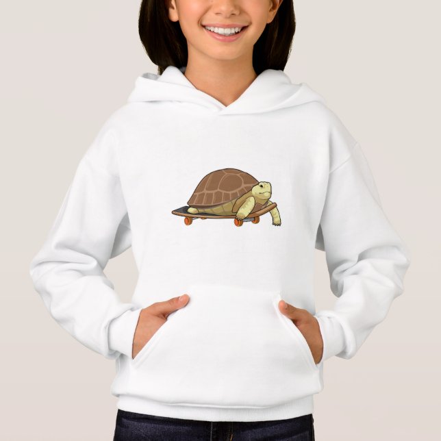 Camiseta Tartaruga como Patinadora com skate (Frente)