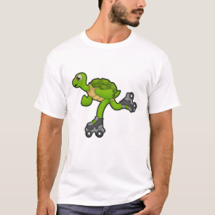Camiseta Tartaruga como Patinadora com skates Roller