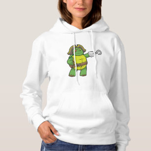 Camiseta Tartaruga como Pirata com Mão Vestida e Sistema O