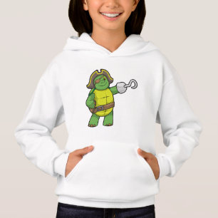 Camiseta Tartaruga como Pirata com Mão Vestida e Sistema O