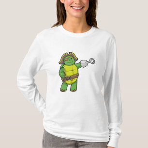 Camiseta Tartaruga como Pirata com Mão Vestida e Sistema Ol