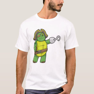 Camiseta Tartaruga como Pirata com Mão Vestida e Sistema Ol
