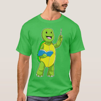 Camiseta Tartaruga como Professora com Ponteiro de Livro