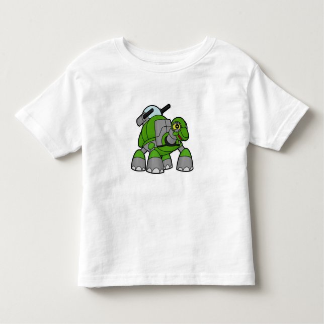 Camiseta Tartaruga como Robô com Canhões (Frente)