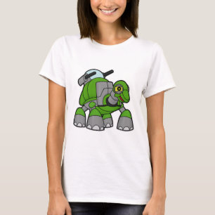 Camiseta Tartaruga como Robô com Canhões
