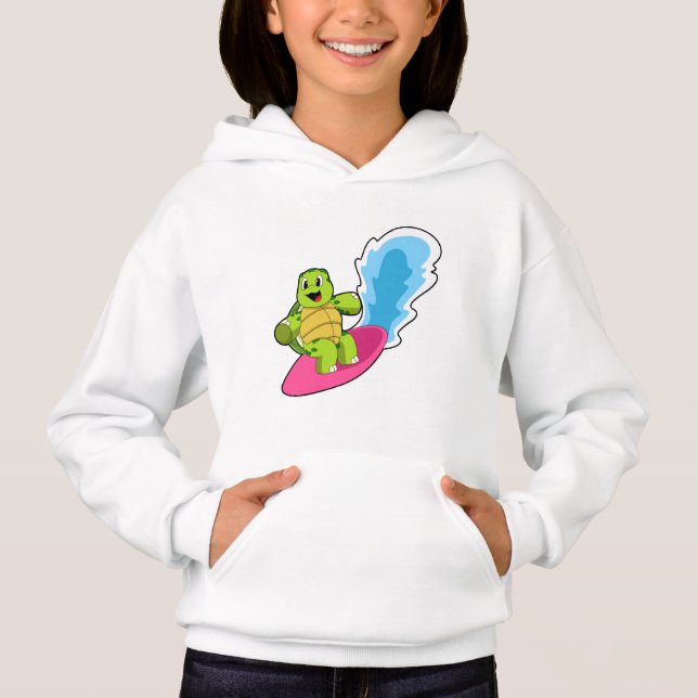 Camiseta Tartaruga como Surfer com Surfboard (Frente)
