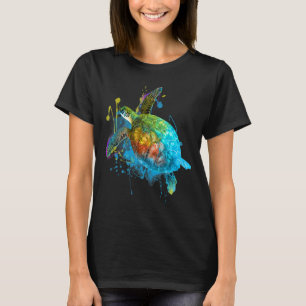 Camiseta Tartaruga Cura Coca-Colorida Tartaruga Marinha Cur