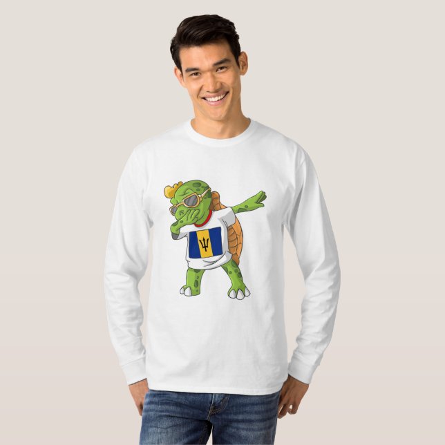 Camiseta Tartaruga Dabbing de Barbados (Frente Completa)