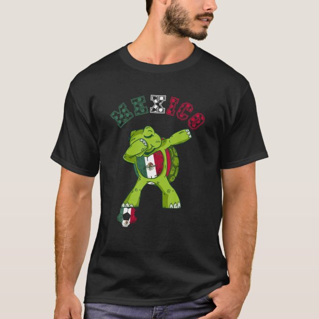 Camiseta Tartaruga Dabbing Mexico Equipe Mexicana De Futebo (Frente)