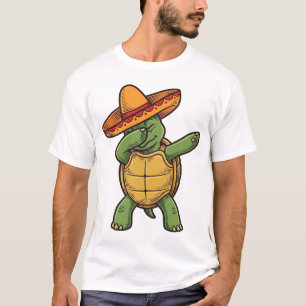 Camiseta Tartaruga Dabbing Sombrero Design Vetorial Vintage