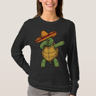 Camiseta Tartaruga Dabbing Sombrero Design Vetorial Vintage