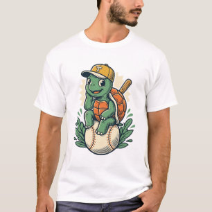 Camiseta Tartaruga de Beisebol Ilustração Vintage Gráfica_1
