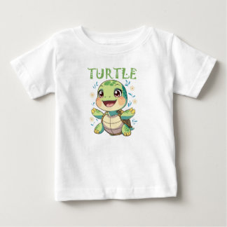 Camiseta Tartaruga de desenho animado alegre