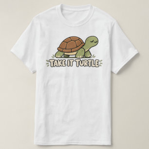 Camiseta Tartaruga de desenho animado fofo leve como uma ta