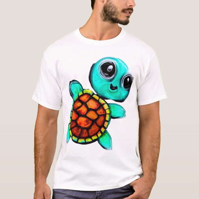 Camiseta Tartaruga de pintura encaústica (Frente)
