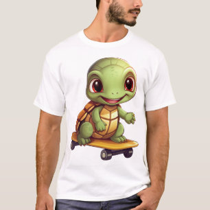 Camiseta Tartaruga de Skate, Design de Animal Atlético