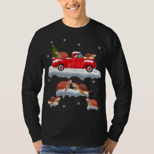 Camiseta Tartaruga Dirigindo Árvore De Natal Tartaruga Verm