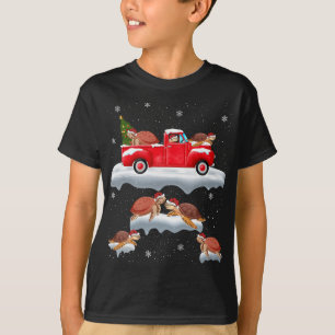 Camiseta Tartaruga Dirigindo Árvore De Natal Tartaruga Verm