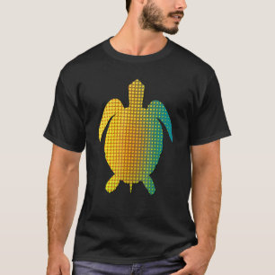 Camiseta Tartaruga do Mar 2 Cor Meio-Tonalidade Dia da Terr