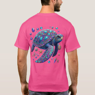 Camiseta Tartaruga-do-mar azul-roxa Dourada