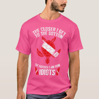 Camiseta Tartaruga-Do-Mar Cuja Saída De Idiots Scuba Div
