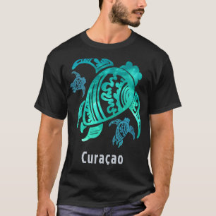 Camiseta Tartaruga do Mar de Curacau Azul no Oceano Tribal