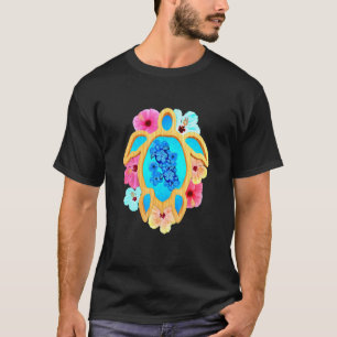 Camiseta Tartaruga do Mar de Honu do Havaí, Colorida Tropic
