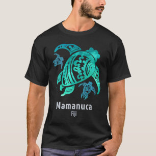 Camiseta Tartaruga do Mar de Mamanuca Azul no Oceano Tribal