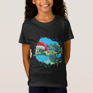 Camiseta Tartaruga Do Mar De Natal Com Papai Noel E Natal
