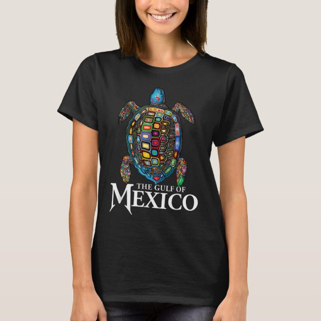 Camiseta Tartaruga Do Mar Gráfico Do Golfo Do México Nunca  (Frente)