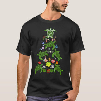 Camiseta Tartaruga-do-mar Ornamento de Árvore de Natal T-Sh