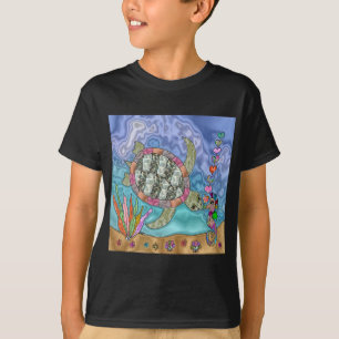 Camiseta Tartaruga do Mar Psicodélica Arte Marítima