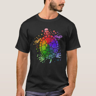Camiseta Tartaruga do Mar Tropical Colorida no Verão