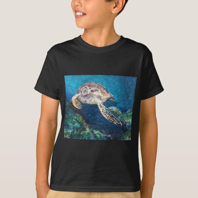 Camiseta Tartaruga e um recife de corais (Frente)
