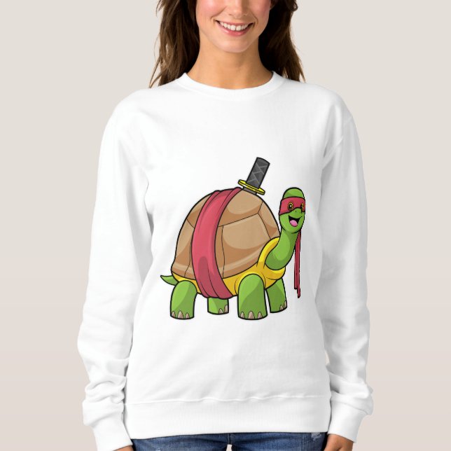 Camiseta Tartaruga em Artes Marciais com Espada (Frente)