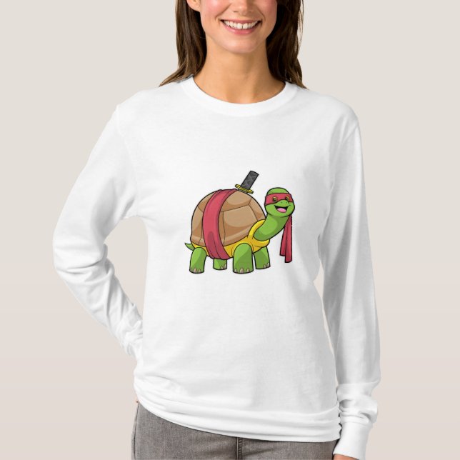 Camiseta Tartaruga em Artes Marciais com Espada (Frente)