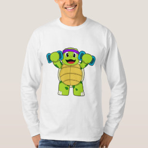 Camiseta Tartaruga em Fortaleza e Dumbbells