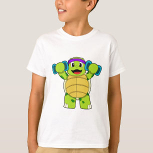 Camiseta Tartaruga em Fortaleza e Dumbbells