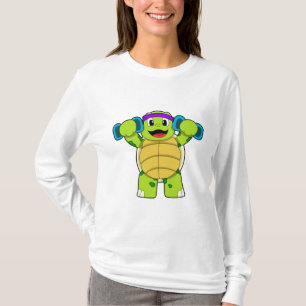 Camiseta Tartaruga em Fortaleza e Dumbbells