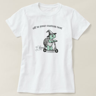 Camiseta Tartaruga Engraçada em Patinete com Seu Texto Pers
