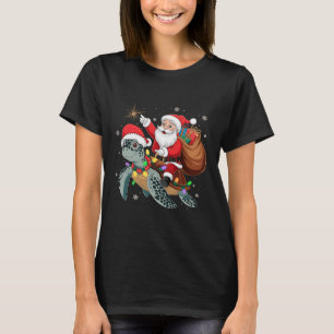 Camiseta Tartaruga Engraçada Papais noeis de Natal Circulan