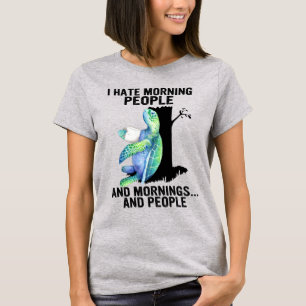 Camiseta Tartaruga Eu Odeio Pessoas De Manhã E Manhãs Mar D