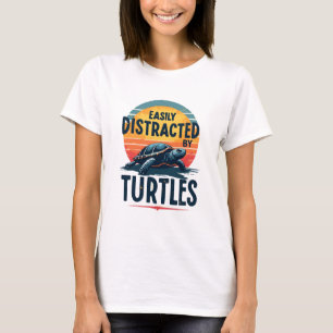 Camiseta Tartaruga Facilmente Distraída Por Tartarugas Mar