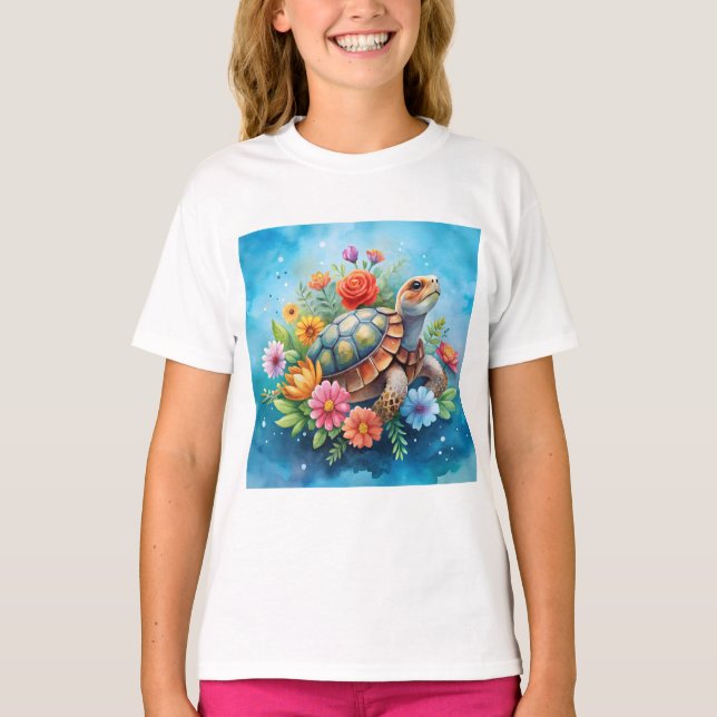 Camiseta Tartaruga Floral (Frente)