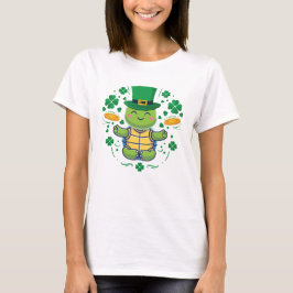 Camiseta Tartaruga fofa Dia de São Patrício