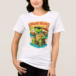 Camiseta "Tartaruga gostando da praia"