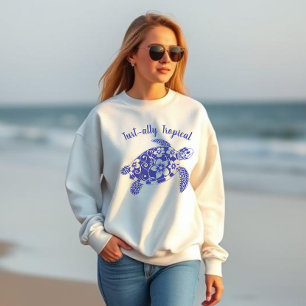 Camiseta Tartaruga Havaiana Turt ally Tropical Ocean Blue