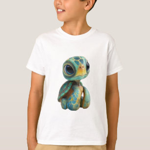 Camiseta Tartaruga Marinha Adorável de Olhos Grandes para C