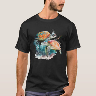 Camiseta Tartaruga Marinha Aquática Salva Tartarugas Oceana