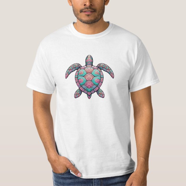Camiseta Tartaruga marinha colorida (Frente)